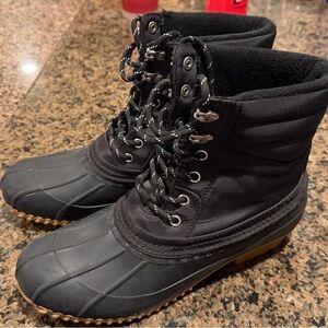 Tommy Hilfiger Black and Brown Men's Rain Boots